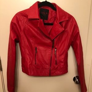🆕 YOKI | Red Pleather Jacket